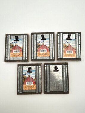 GREEN TREE GALLERY Farmhouse 2x3 Clip Photo Frames Lot of 5 Wood Metal Decor